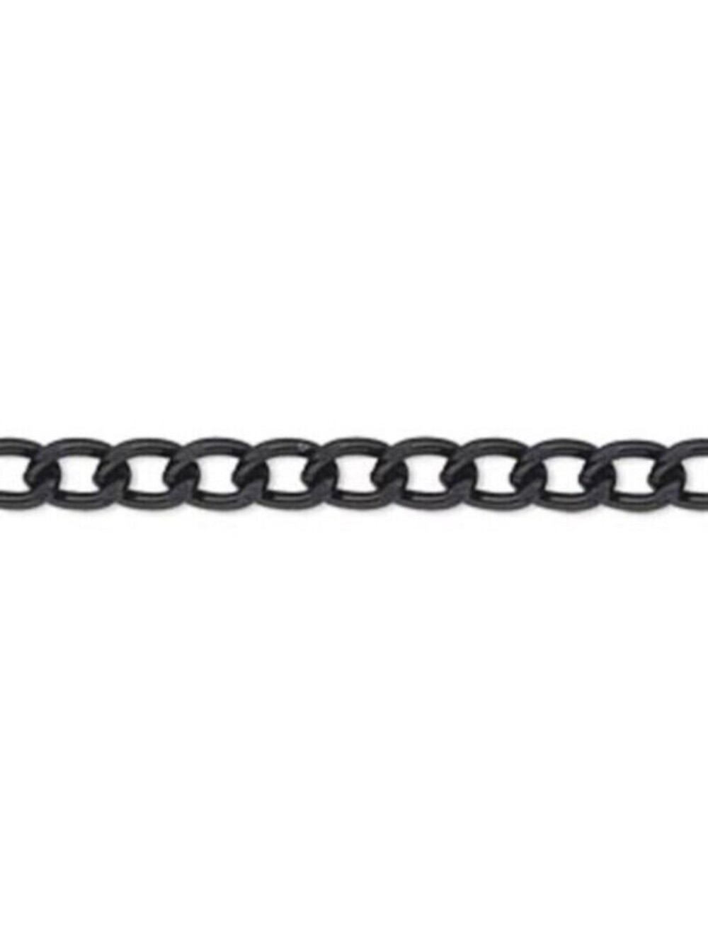 Black Aluminum 6x4mm Metal Necklace Curb Chain 5 Feet Lot